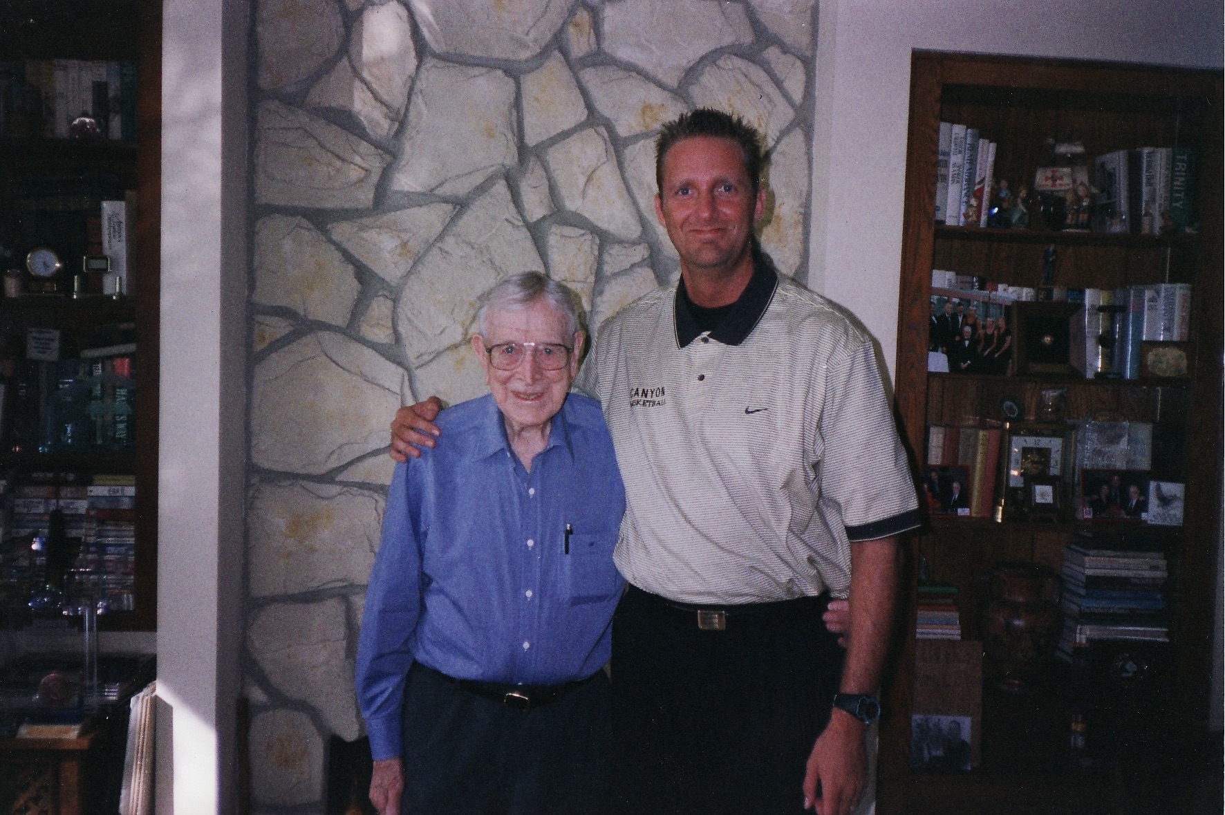 Coach Dave Taylor with legendary coach John Wooden